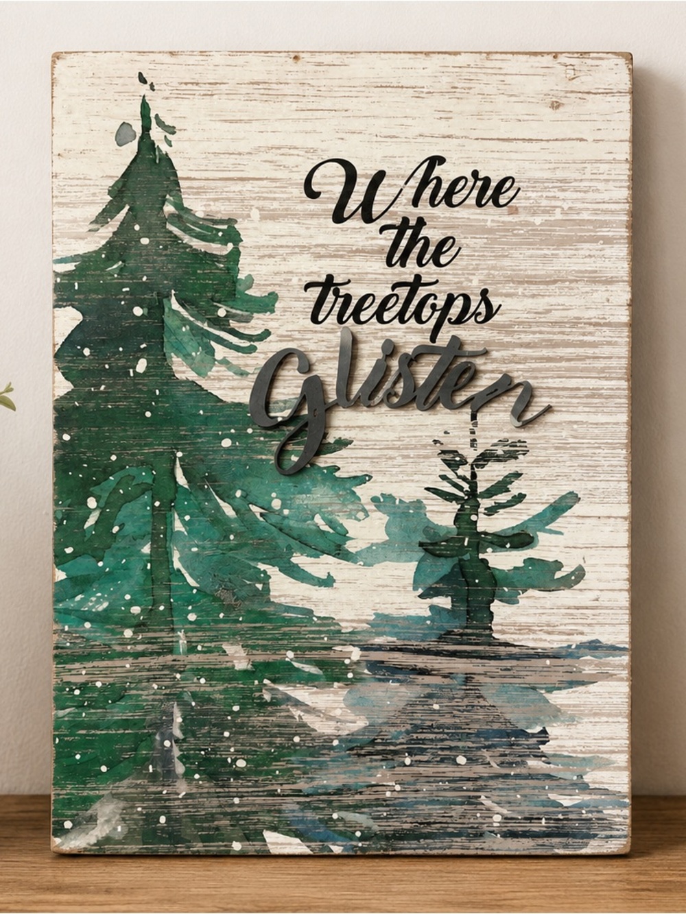 Wooden holiday tree picture